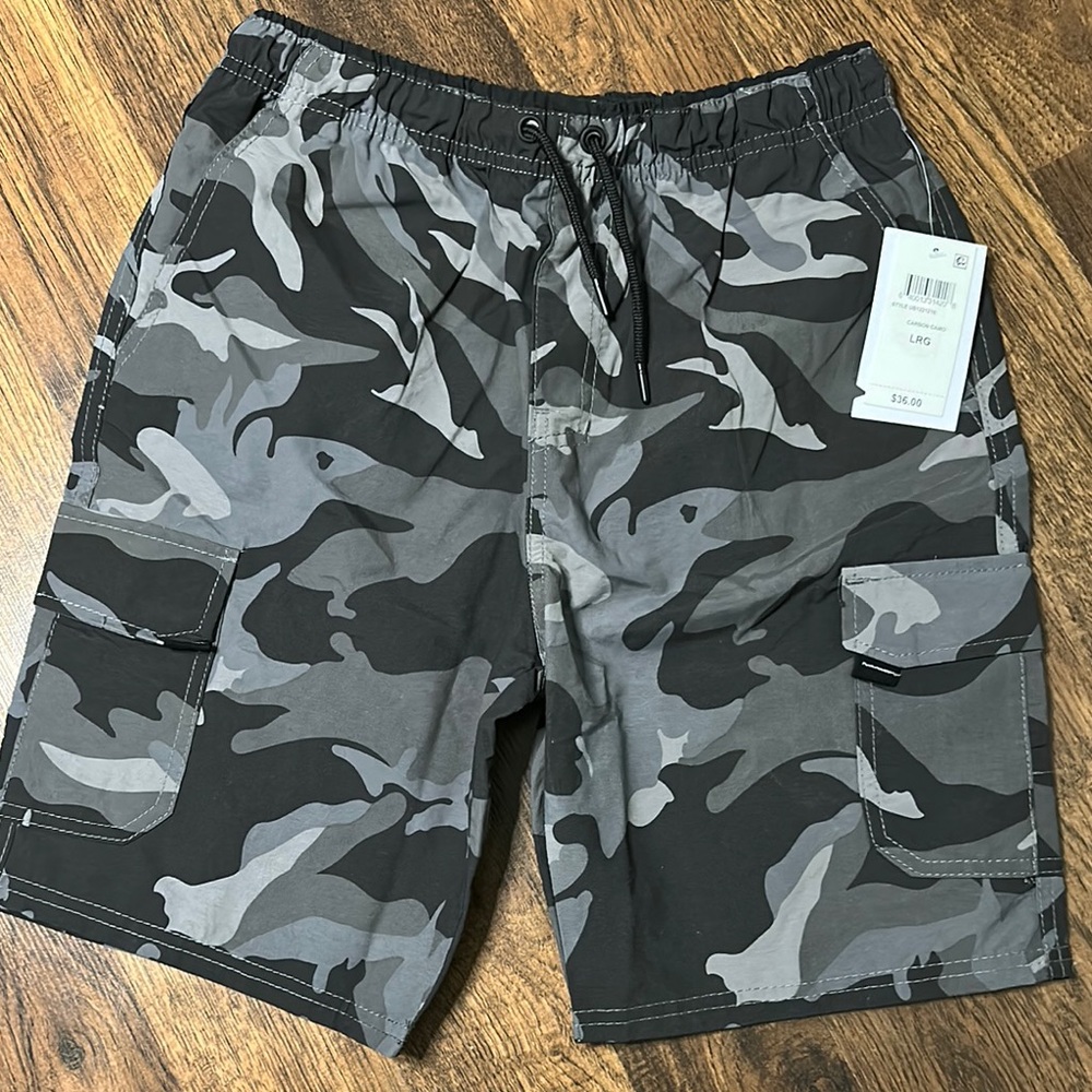 UNIVIBE Boys Camouflage Cargo Shorts in‎ carbon camo